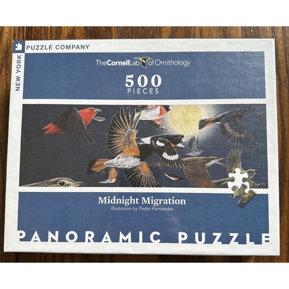 TheCornellLab of Ornithology Midnight‎ Migration 500 Pieces Panoramic Puzzle New